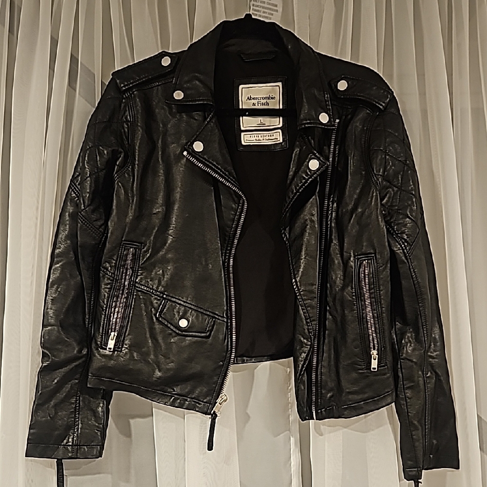 Abercrombie & Fitch Classic Black Leather Jacket